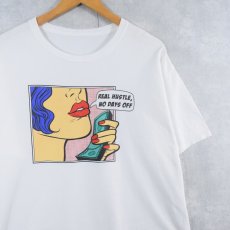 画像1: REAL HUSTLE, NO DAYS OFF リキテン風 アートプリントTシャツ (1)