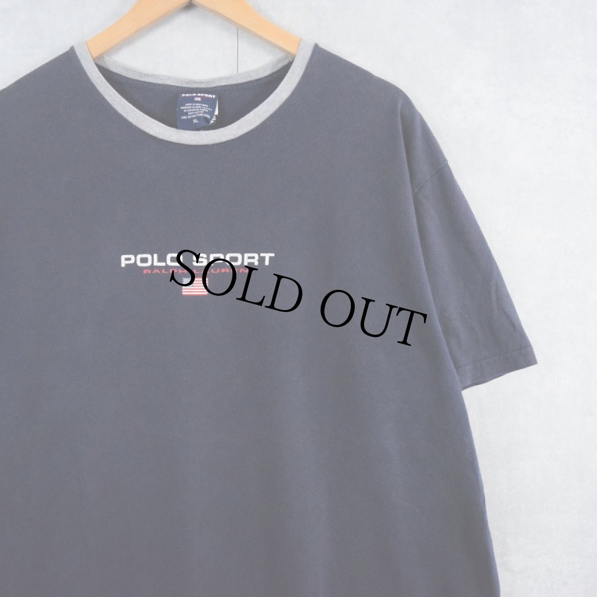 画像1: 90's PORO SPORT Ralph Lauren ロゴプリントTシャツ NAVY XL (1)