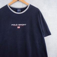 画像1: 90's PORO SPORT Ralph Lauren ロゴプリントTシャツ NAVY XL (1)