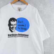 画像1: 90's Hardcore Volunteer USA製 "Don't assume I fix things" プリントTシャツ XXL (1)