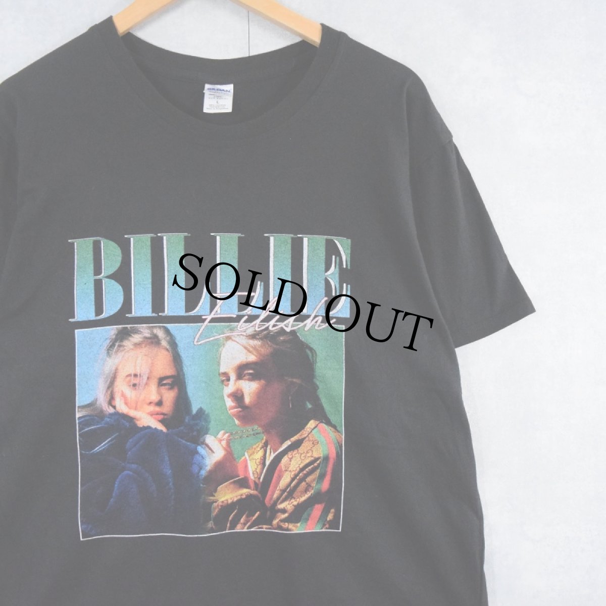 画像1: Billie Eilish ミュージシャンプリントTシャツ BLACK L (1)