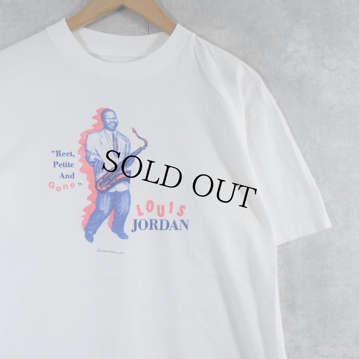 画像1: 90's LOUIS JORDAN サクソフォーン奏者 プリントTシャツ (1)