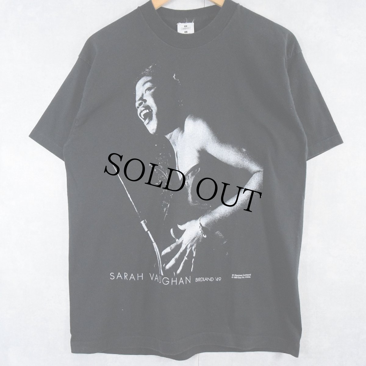 画像1: 90's SARAH VAUGHAN ジャズボーカリスト プリントTシャツ BLACK L (1)