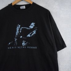 画像1: 90's HEAVY METAL HORNS USA製 スーパー・ファンクバンド プリントTシャツ BLACK XXL (1)