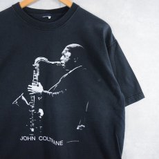 画像1: 90's JOHN COLTRANE サクソフォーン奏者 プリントTシャツ BLACK (1)