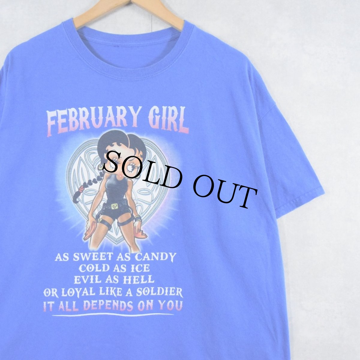 画像1: 2000's Betty Boop "FEBRUARY GIRL" 映画パロディTシャツ  (1)