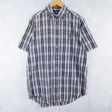 画像1: Ralph Lauren "CLASSIC FIT" インディアンマドラスチェック柄 コットンボタンダウンシャツ M (1)