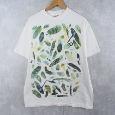 画像1: 90's Maryjo Koch 羽アートプリントTシャツ L (1)