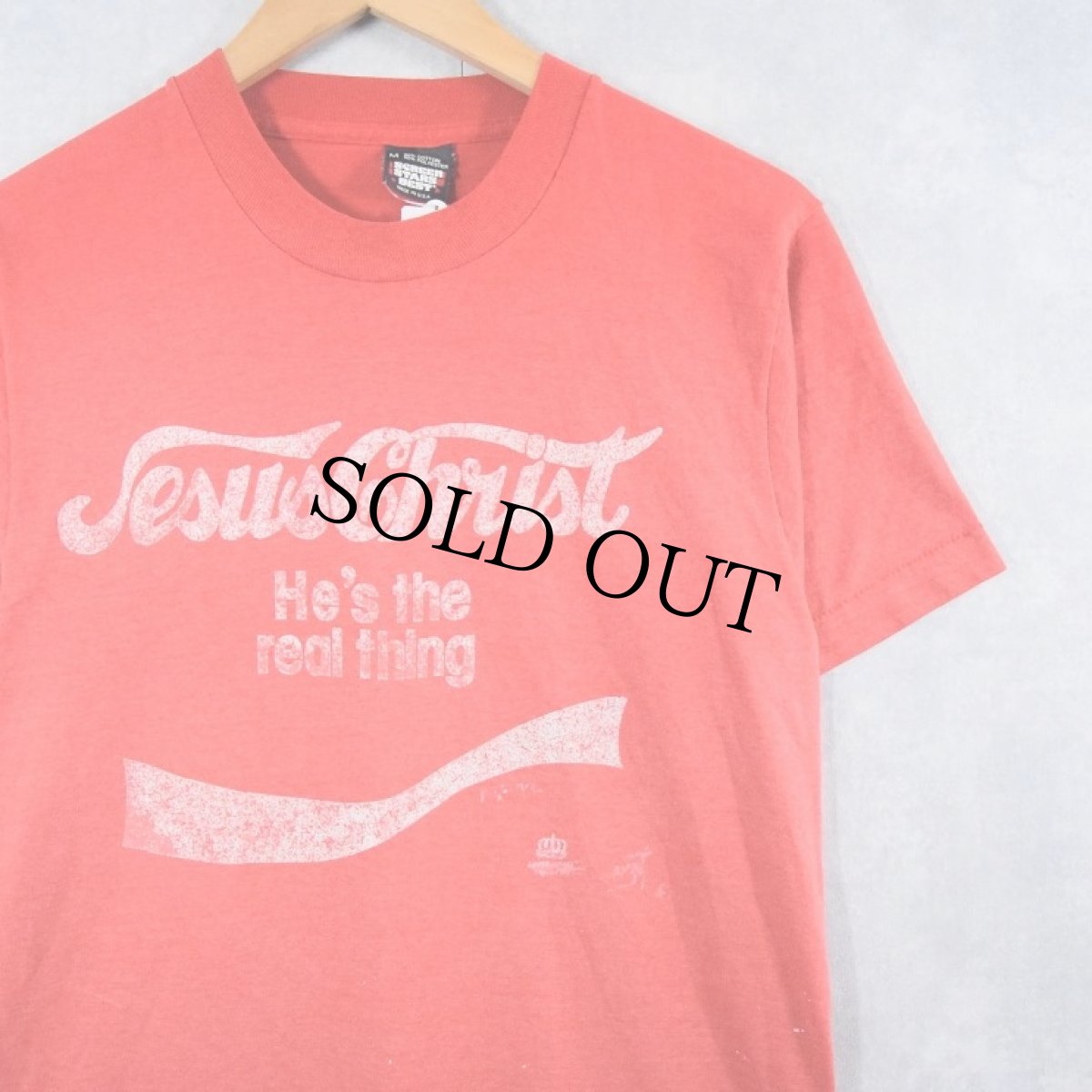 画像1: 80's USA製 "Jesus Christ" ジーザスパロディTシャツ M (1)