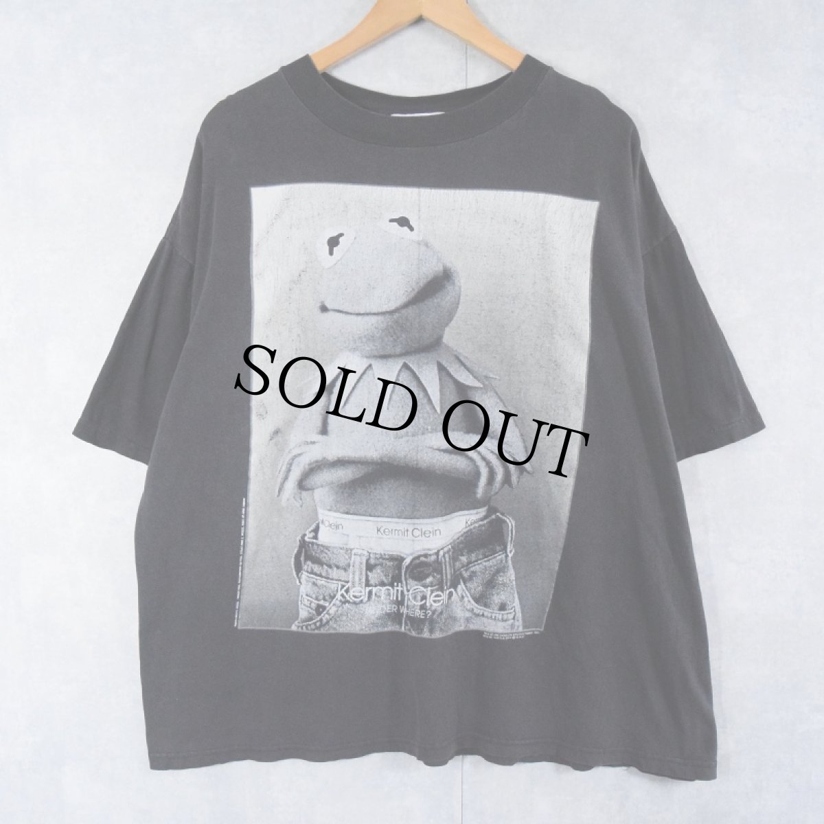 画像1: 90's Kermit "Kermit Clein" パロディTシャツ BLACK L (1)