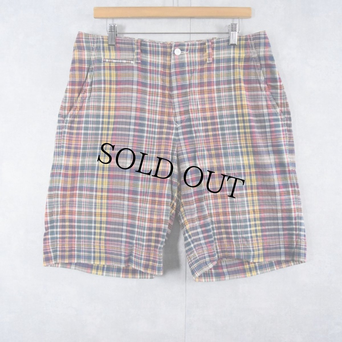 画像1: POLO Ralph Lauren "India Madras" インディアンマドラスチェック柄 コットンショーツ W34 (1)