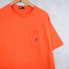 画像1: 90's POLO Ralph Lauren USA製 ロゴ刺繍 ポケットTシャツ L (1)