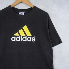 画像1: 90's adidas USA製 ロゴプリントTシャツ BLACK XL (1)