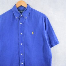 画像1: Ralph Lauren "CLASSIC FIT" リネンボタンダウンシャツ M (1)