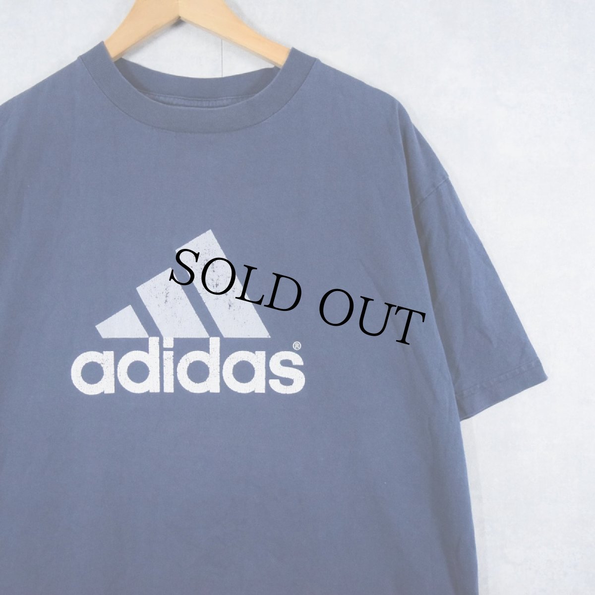 画像1: 90〜2000's adidas CANADA製 ロゴプリントTシャツ NAVY L (1)