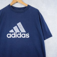 画像1: 90〜2000's adidas CANADA製 ロゴプリントTシャツ NAVY L (1)