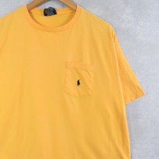 画像1: 90's POLO Ralph Lauren USA製 ロゴ刺繍 ポケットTシャツ L (1)