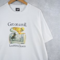 画像1: 90's USA製 "Get in a roll Loisiana Downs" 競馬場 ジョークTシャツ XL  (1)