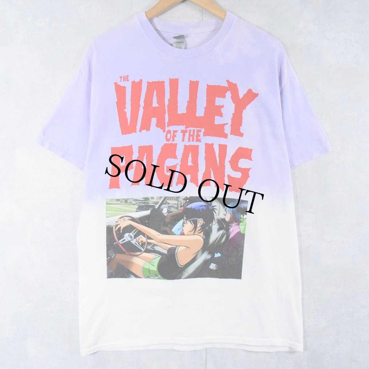 画像1: 【お客様お支払処理中】GORILLAZ "The Valley of The Pagans" ブリーチ加工 ロックバンドTシャツ L (1)