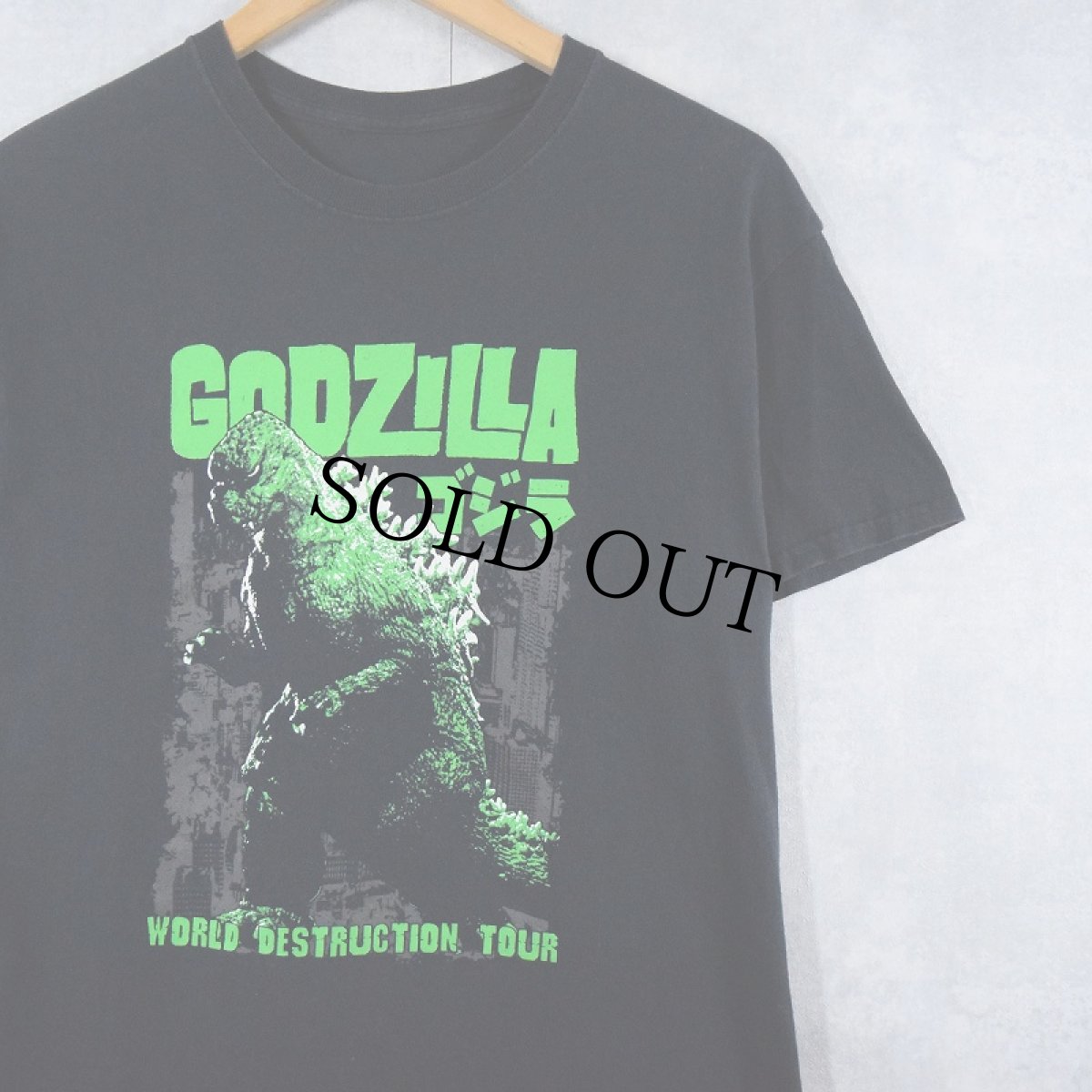 画像1: GODZILLA "WORLD DESTRUCTION TOUR" キャラクタープリントTシャツ (1)