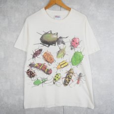 画像1: 90's Wild Cotton Jay Jausheski "Insect" 昆虫プリントTシャツ M (1)