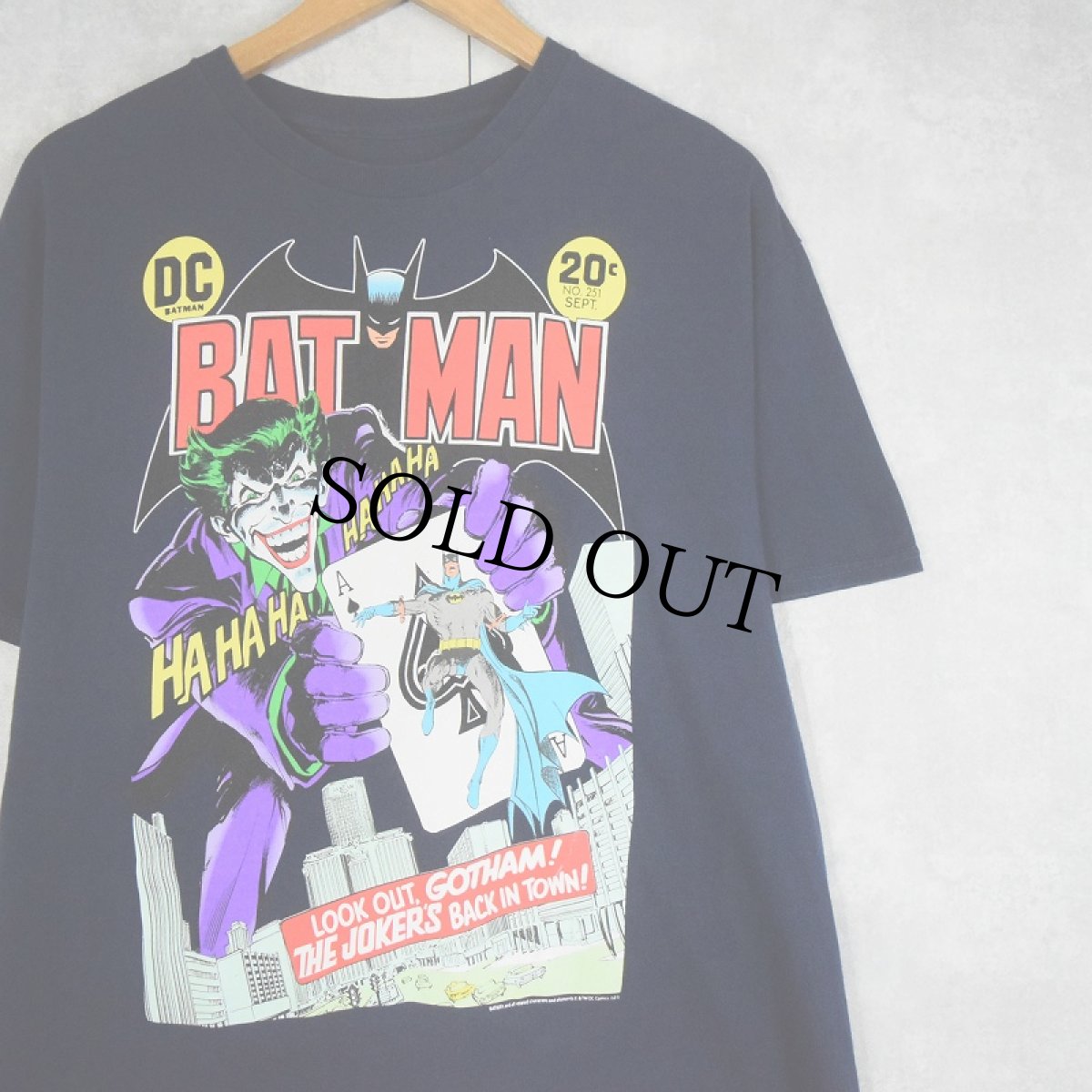 画像1: DC COMICS BATMAN キャラクタープリントTシャツ NAVY (1)