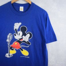 画像1: 70〜80's Disney MICKEY MOUSE キャラクタープリントTシャツ L (1)