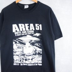 画像1: AREA51 "HOTEL AND CASINO" エイリアンイラストプリントTシャツ L (1)