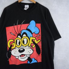 画像1: 90's Disney GOOFY キャラクタープリントTシャツ BLACK ONESIZE (1)