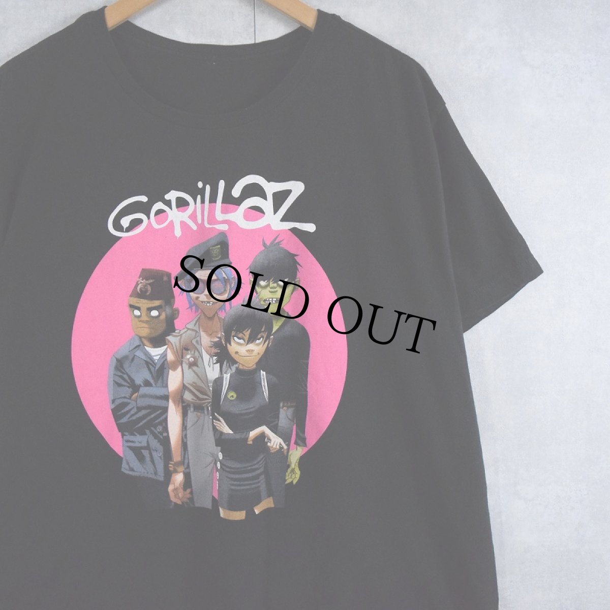 画像1: GORILLAZ ロックバンドTシャツ BLACK (1)