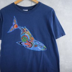 画像1: 90's〜 LIBERTY GRAPHICS USA製 "Blue Whale" クジラ アートプリントTシャツ M (1)