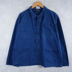 画像1: FRENCH WORK L'AntiCher インディゴコットン カンフーシャツ SIZE62 (1)