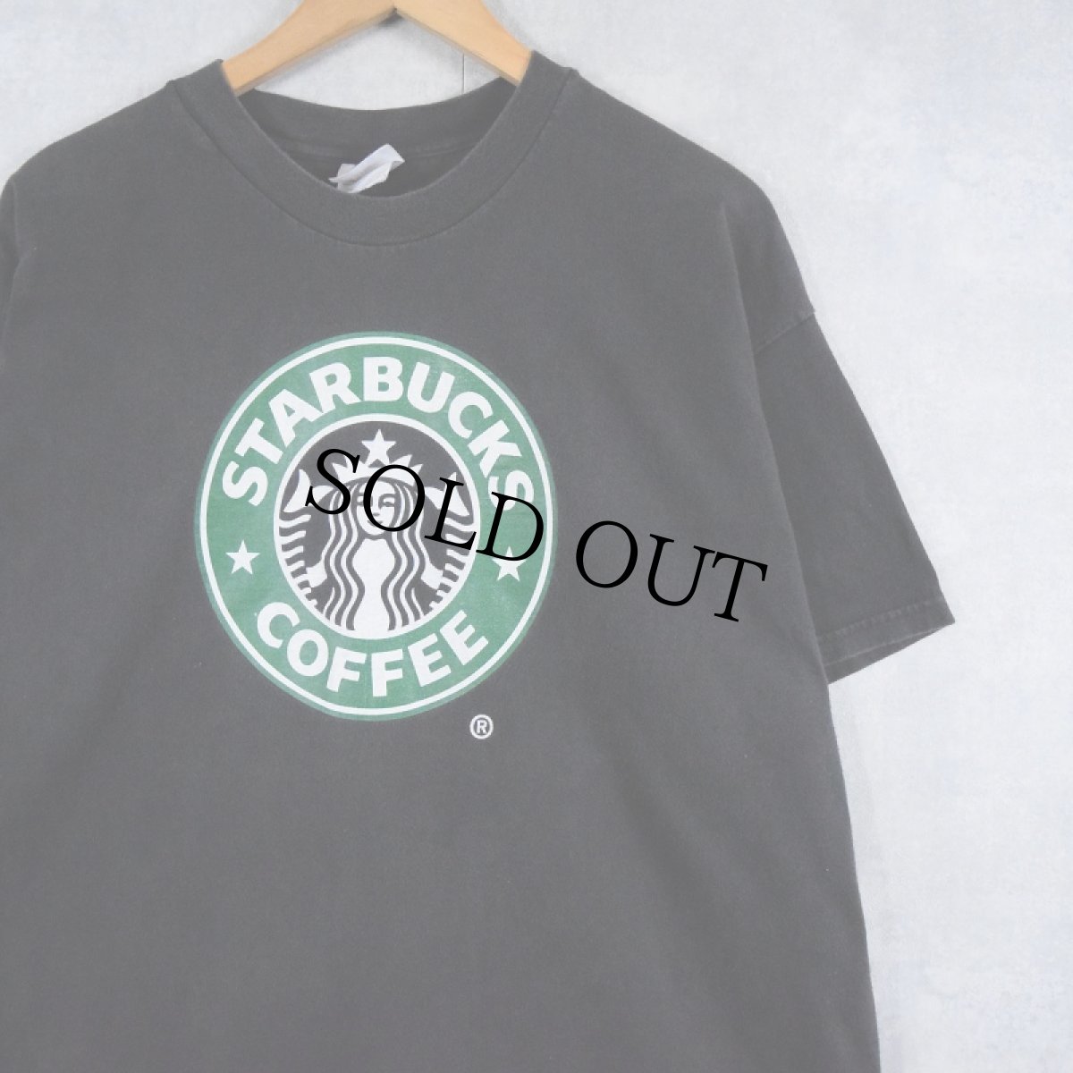 画像1: STARBUCKS COFFEE ロゴプリントTシャツ BLACK XL (1)