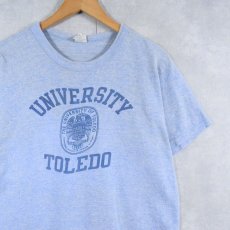 画像1: 70〜80's Champion バータグ USA製 "UNIVERSITY TOLEDO" 染み込みプリントTシャツ L (1)