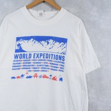 画像1: 90's "WORLD EXPEDITIONS" トレッキング会社 プリントTシャツ XL (1)