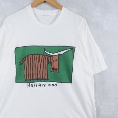 画像1: 80〜90's "Heilan' coo" 牛プリントTシャツ XL (1)