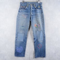 画像1: 70's Levi's 501 66前期 ハンド刺繍 デニムパンツ W29 (1)