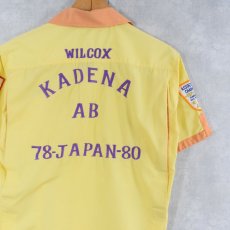 画像1: 80's "WILCOX KADENA AB 78-JAPAN-80" 刺繍×パッチ スーベニアシャツ  (1)