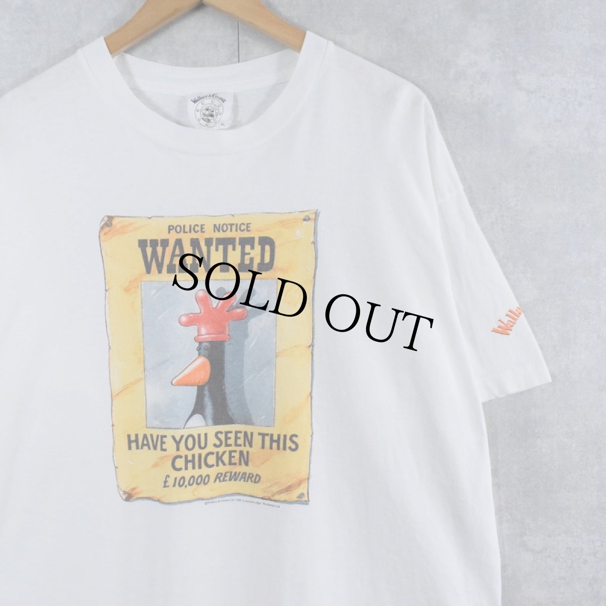 画像1: 90's WALLACE & GROMIT "Feathers McGraw" アニメキャラクタープリントTシャツ XL (1)