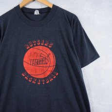 画像1: 80's PUMA USA製 "RUTGERS BASKETBALL" バスケットボール チーム プリントTシャツ BLACK XL (1)