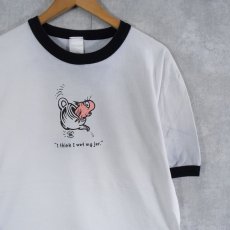 画像1: Dr.Seuss JUMBO "Fish in the pot" キャラクタープリントリンガーTシャツ  (1)