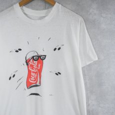 画像1: 80〜90's Coca-Cola 飲料メーカー イラストプリントTシャツ  (1)