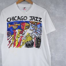 画像1: 90's CHICAGO JAZZ by ANDY KANE USA製 アートプリントTシャツ L (1)