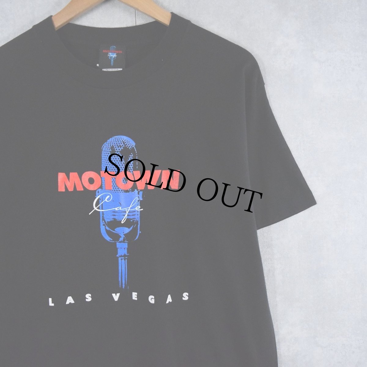 画像1: 90's MOTOWN CAFE LAS VEGAS USA製 プリントTシャツ BLACK L (1)