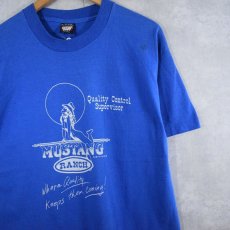 画像1: 80's MUSTANG RANCH エロプリントTシャツ XL (1)