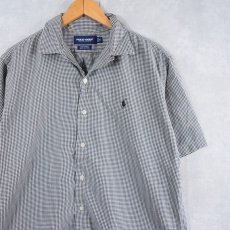 画像1: POLO GOLF Ralph Lauren "CALDWELL" ギンガムチェック柄 コットンオープンカラーシャツ M (1)