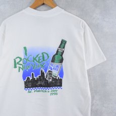 画像2: 90's ROLLING ROCK USA製 ビールロゴプリントTシャツ L (2)