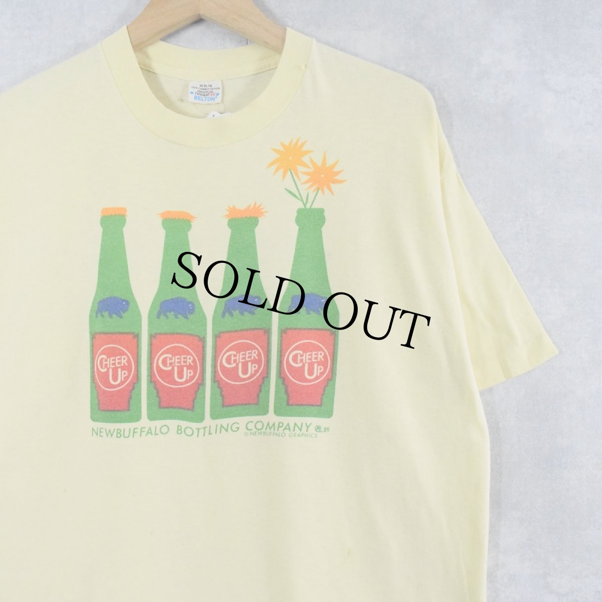 画像1: 80's Cheer Up USA製 炭酸飲料プリントTシャツ XL (1)