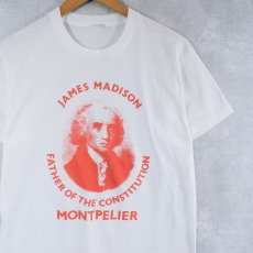 画像1: 80's JAMES MADISON USA製 アメリカ元大統領プリントTシャツ L (1)