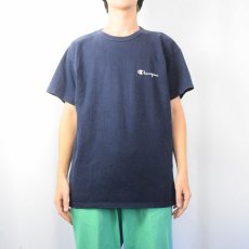 画像2: 90's Champion USA製 ロゴプリントTシャツ NAVY XL (2)